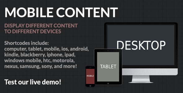 CodeCanyon – Mobile Content v.1.4 – Mobile Detection WP Plugin