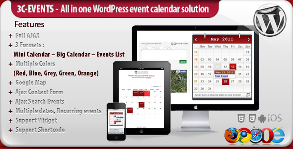 3C-Events WordPress All-in-One Event Calendar