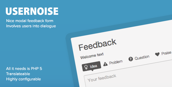 Usernoise modal contact feedback form