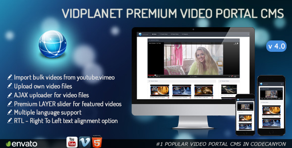 Vidplanet Premium Video Portal Cms
