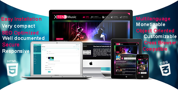 XTEND Music - Multilanguage site for DJs & Band