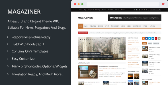 Magaziner - Responsive WP News, Magazine, Blog